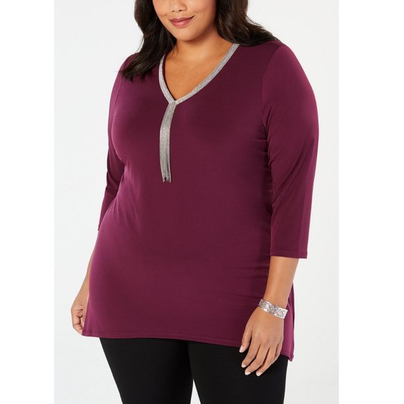 JM Collection Tops - New JM Collection Embellished Tunic Top 0364